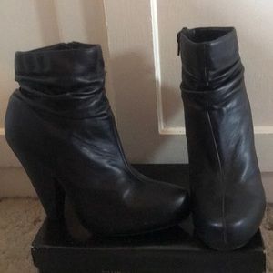 Leather ankle booties